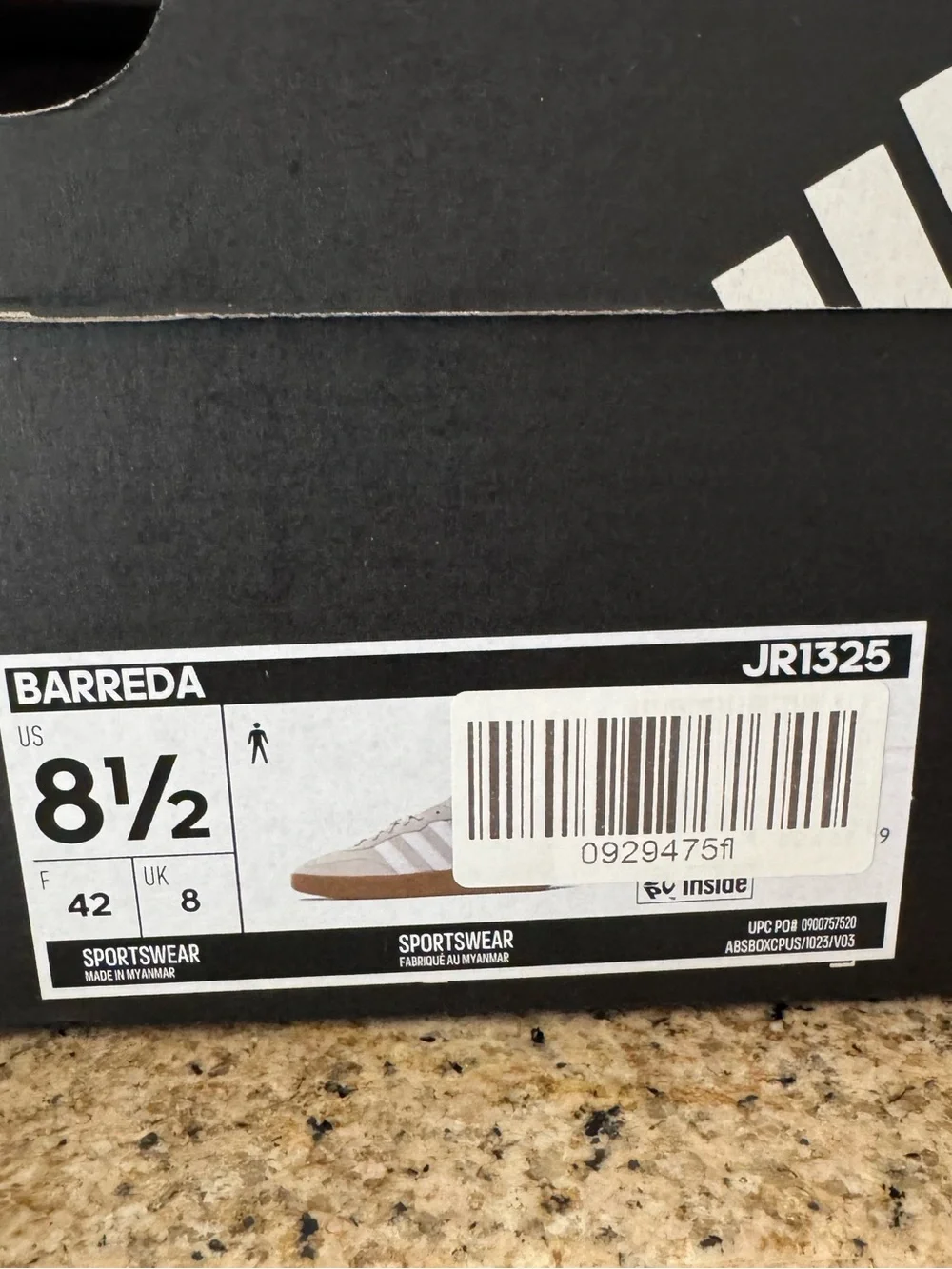 adidas Barreda Men’s Cream Suede Sneakers with White Stripes and Gum Sole NEW